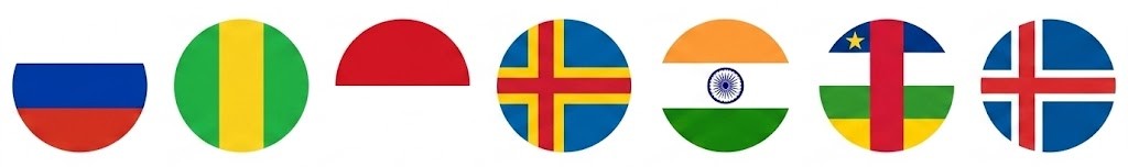 Global Network Round Flags